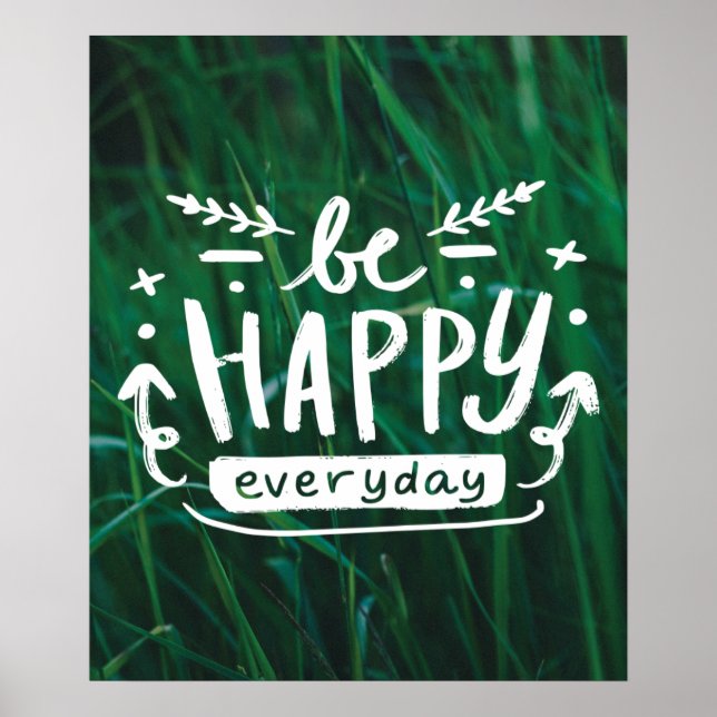 BE LYCKLIG EVERYDAY Quote Poster (Framsidan)