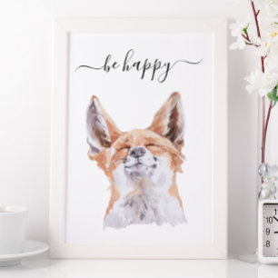 Be Lycklig Fox Nursery Child Woodland Poster