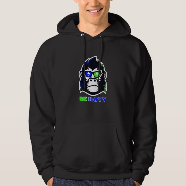 Be Lycklig Gorilla Hoodie (Framsida)