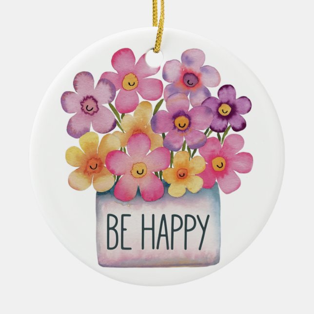 Be Lycklig Julgransprydnad Keramik (Framsidan)