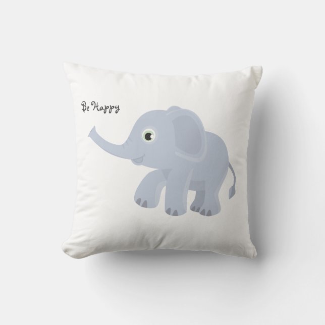 Be Lycklig Lavender Elephant Pillow Kudde (Framsida)