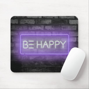 BE LYCKLIG Lila Neon Sign Mouse Pad Musmatta