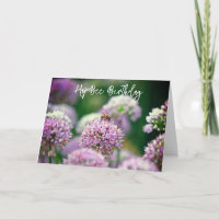 Be Lycklig med Lila Allium Flower Birthday