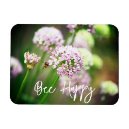 Be Lycklig med Lila Diagonal Allium Flowers Magnet