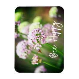 Be Lycklig med Lila Diagonal Allium Flowers Magnet