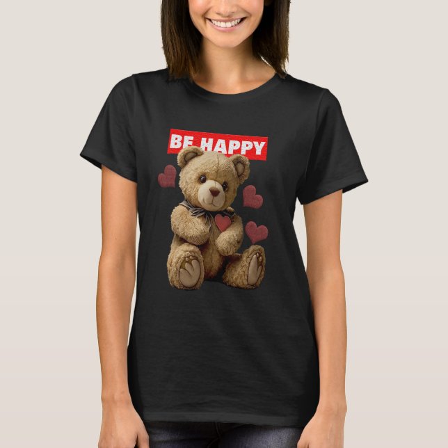 Be Lycklig - Nalle T Shirt (Framsida)