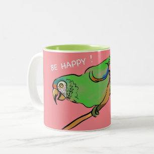 BE lycklig parrot Två-Tonad Mugg