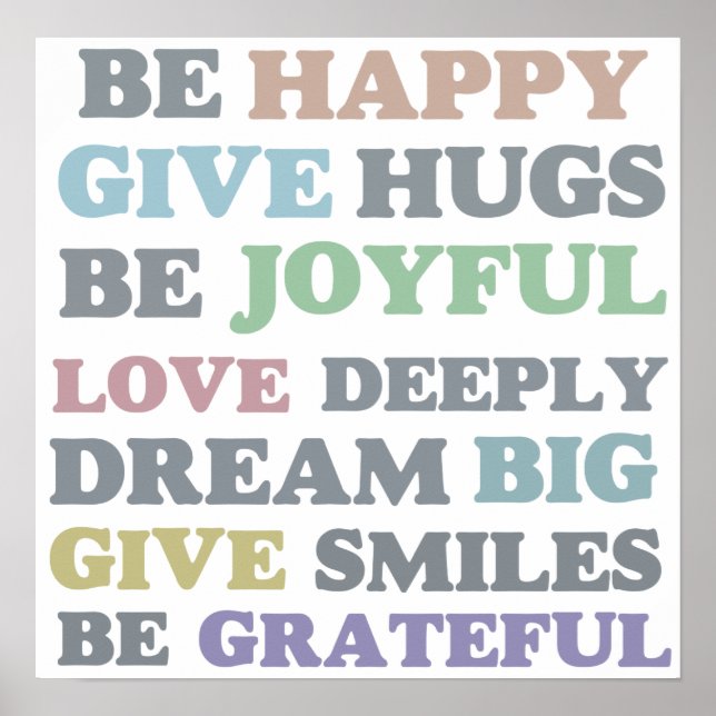 Be Lycklig Poster (Framsidan)