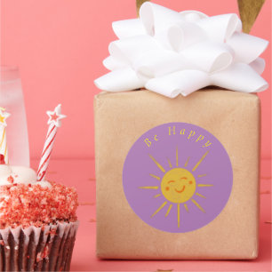 Be Lycklig Sunshine Runt Klistermärke