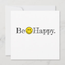 Be Lycklig Typography Smile Ansikte Emoji Anteckningskort