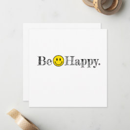 Be Lycklig Typography Smile Ansikte Emoji Anteckningskort