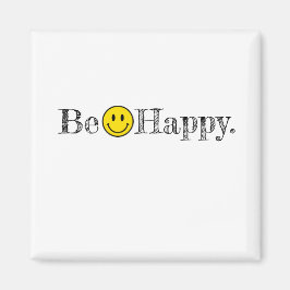 Be Lycklig Typography Smile Ansikte Emoji Roligt Magnet