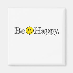 Be Lycklig Typography Smile Ansikte Emoji Roligt Magnet