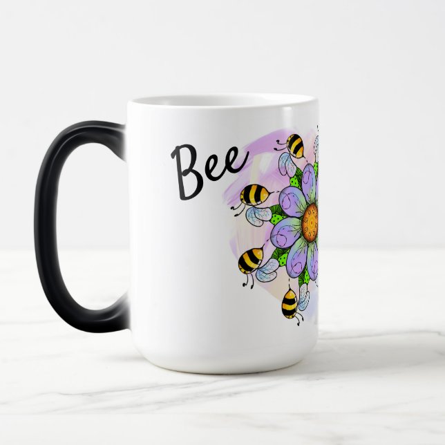 Be magisk med pastellhjärtbakgrund mugg (Vänster)