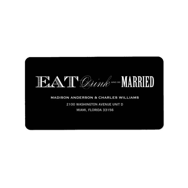 & BE MARRIED | ADRESSETIKETTER (Framsidan)