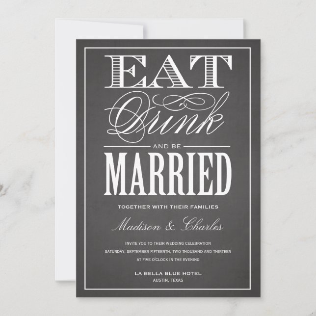 BE MARRIED CHALKBOARD | WEDDING-INBJUDANDE INBJUDNINGAR (Framsida)