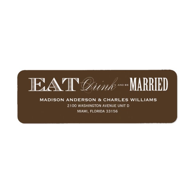 & BE MARRIED | RETURETIKETTER RETURADRESS ETIKETT (Framsidan)