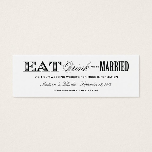 & BE MARRIED | WEBBPLATSKORT BRÖLLOP LITET VISITKORT (Framsidan)