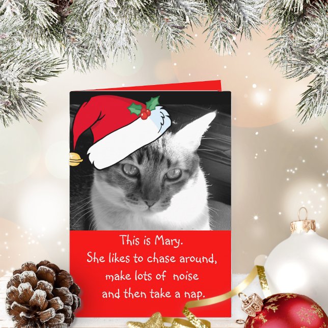 Be Mary Helgdag Card Helgkort (This cute card is purr-fect for cat lovers to give or receive!)