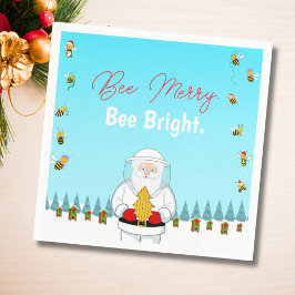 Be Merry. Be Bright. Christmas Beekeeper Santa Pappersservett