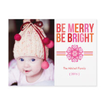 BE MERRY BE BRIGHT Photo Helgdag Postcard