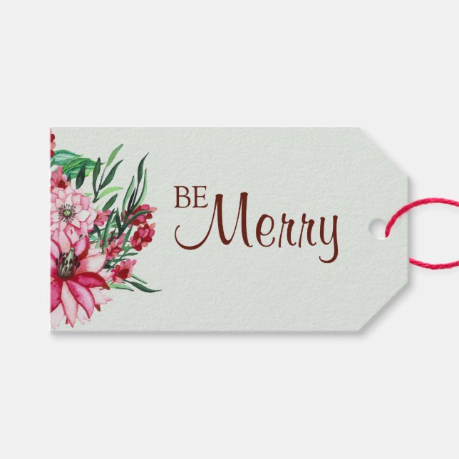 Be Merry Helgdag Gift-Märkre Presentetikett (Framsidan (Horisontell))
