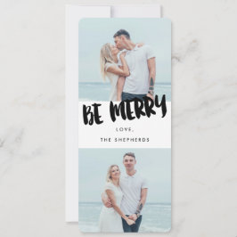 Be Merry Push Script-fotokort för Helgdag Julkort