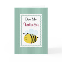 Be min Valentine, Cute Bee, Grönt Rand