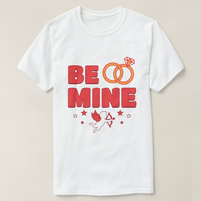Be Mine, Cute cupid Valentines  T Shirt (Design framsida)