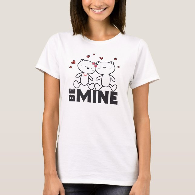 BE MINE - Cute Modern Valentine Day T Shirt (Framsida)