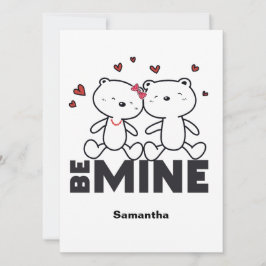 BE MINE - Cute Personlig Modern Valentine Kort
