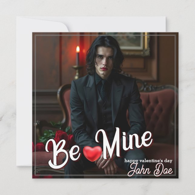 Be Mine – Dark Romantic Valentine Portrait Art Anteckningskort (Framsida)