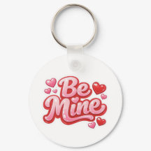 "Be Mine" Glänsande Hjärtnyckelring