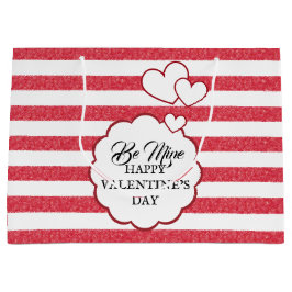 Be Mine Happy Valentine's Day Heart Chalk Stripes