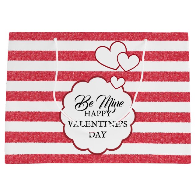 Be Mine Happy Valentine's Day Heart Chalk Stripes (Framsidan)