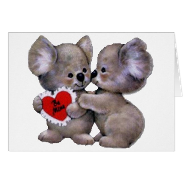 Be Mine Koalas Hälsningskort (Framsidan Horizontal)