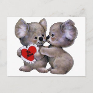 Be Mine Koalas Vykort