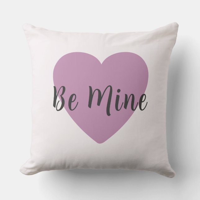 Be Mine Mauve Pink Heart Valentine's Day  Kudde (Framsida)