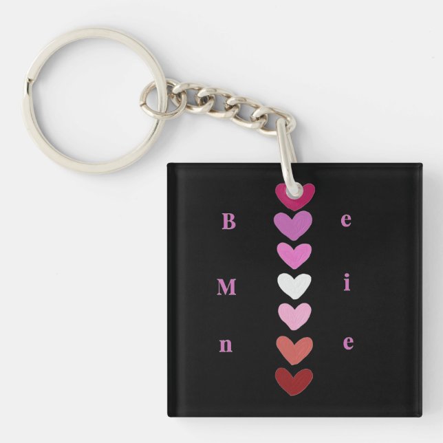 Be Mine Minimal Heart Stack Valentine T-Shirt (Framsidan)