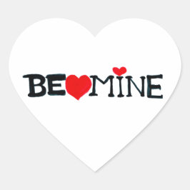 BE MINE Stickers Hjärtformat Klistermärke
