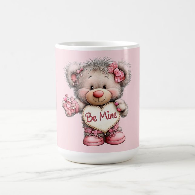  Be Mine Teddy with Heart Bouquet Kaffemugg (Center)
