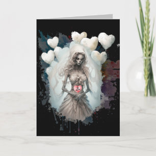 Be Mine Valentine Creepy Ghoul Skeleton Kort