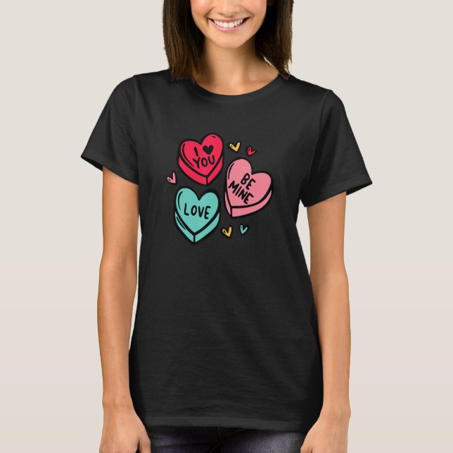 Be Mine Valentine for Couple Love Happy Valentine' T Shirt (Framsida)