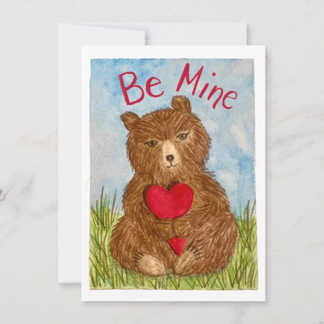 Be Mine Valentine Greeting Card Tack Kort (Framsida)