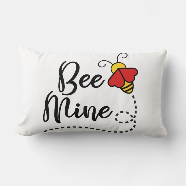 Be Mine Valentine Kärlek Bee Lumbarkudde (Framsida)