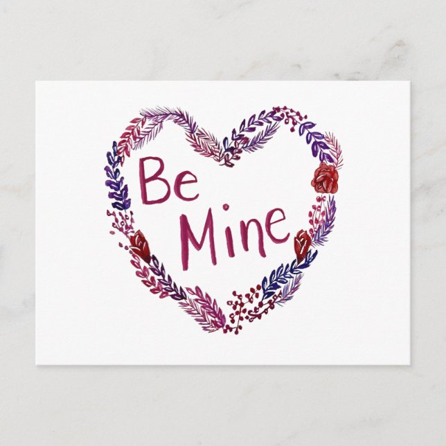 Be Mine Valentine Postcard Helg Vykort (Framsida)