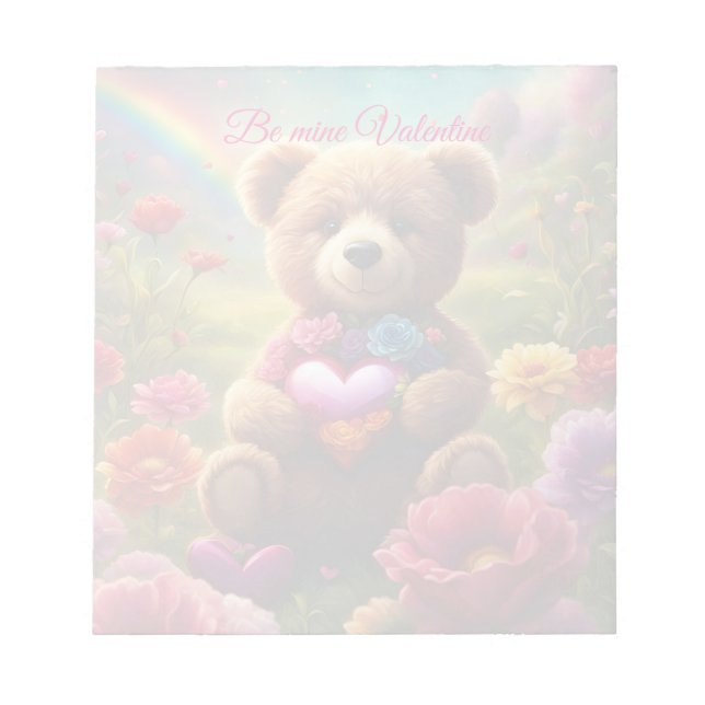 Be mine Valentine Teddy 1 Anteckningsblock (Framsida)
