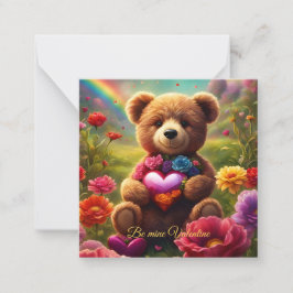 Be mine Valentine Teddy 1 Anteckningskort