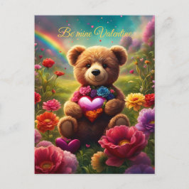 Be mine Valentine Teddy 1 Inbjudan Vykort