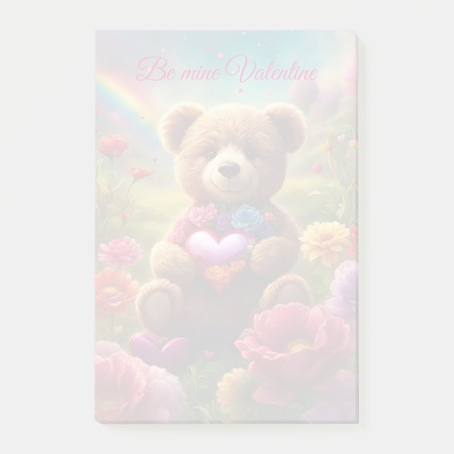 Be mine Valentine Teddy 1 Post-it Block (Framsida)